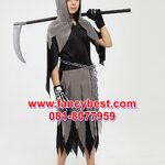 ชุดฮาโลวีน ชุดผี ชุดยมทูต ชุดแฟนซีเด็ก สำหรับวันฮาโลวีน Skeleton (ไม่รวมโซ่) มีขนาด 130, 140 (ชุด+หน้ากาก *ไม้เคียวซื้อเพิ่มได้*)