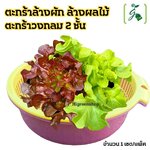 ตะกร้าล้างผัก ล้างผลไม้ ตะกร้าวงกลมสองชั้น จำนวน 1 เซต/แพ็ค