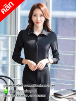 เสื้อเชิ๊ตผู้หญิงสีดำ ++คลิกภาพดูรายละเอียดด้านใน เสื้อทำงานผู้หญิง เชิ๊ตหญิง เสื้อฟอร์มพนักงาน ชุดยูนิฟอร์ม