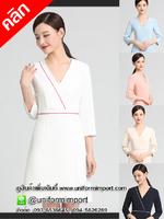 ชุดสปา ชุดพนักงานคลินิก ++คลิกภาพดูรายละเอียดด้านใน ชุดยูนิฟอร์ม ชุดทำงานผู้หญิง ชุดแอร์โฮสเตส ชุดพนักงานต้อนรับ ชุดพนักงานโรงแรม