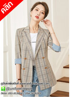 เสื้อสูทผู้หญิงลายสก๊อต ++คลิกภาพดูรายละเอียดด้านใน เสื้อทำงานผู้หญิง เสื้อสูทแขนยาวผู้หญิง สูทผู้หญิง ยูนิฟอร์ม