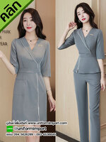ชุดเดรสสีดำ ++คลิกภาพดูรายละเอียดด้านใน ชุดฟอร์มพนักงาน ชุดพนักงานต้อนรับ ชุดพนักงานคลินิก
