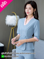 ชุดพนักงานต้อนรับ ++คลิกภาพดูรายละเอียดด้านใน ชุดพนักงานคลินิก ชุดทำงานผู้หญิง เสื้อพนักงานเสริฟ เสื้อพนักงานโรงแรม ยูนิฟอร์ม เสื้อฟอร์มพนักงาน