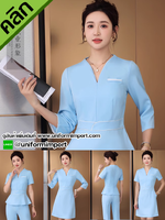 ชุดพนักงานต้อนรับลายไทย คลิก++ดูรายละเอียดด้านใน ชุดพนักงานโรงแรม ชุดพนักงานคลินิก ชุดพนักงานสปา ชุดทำงานสีฟ้า