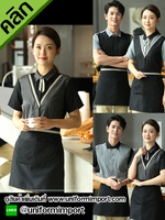 เสื้อพนักงานต้อนรับ ++คลิกภาพดูรายละเอียดด้านใน เสื้อพนักงานเสริฟ เสื้อพนักงานโรงแรม waiter ยูนิฟอร์ม unifrom