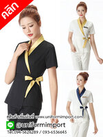 ชุดสปา ชุดพนักงานคลินิก++คลิกดูรายละเอียดด้านใน ชุดพนักงานต้อนรับ ชุดพนักงานโรงแรม ชุดนวด ชุดสปาไทย