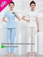 ชุดผู้ช่วยหมอ ชุดผู้ช่วยพยาบาล ++คลิกภาพดูรายละเอียดด้านใน ชุดผู้ช่วยเหลือคนไข้ ชุดพนักงานคลินิก ชุดคลินิกทันตแพยท์ ชุดคลินิกความงาม