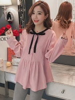 ชุดเซ็ต เสื้อแขนยาวสีแดงอมชมพู กระดุมหน้าแกะได้ + กางเกงเลกกิ้งขายาวสีเทา เอวปรับได้ ใส่สบาย น่ารักมากๆค่ะ