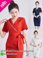 ชุดทำงานผู้หญิง ++คลิกภาพสินค้าดูรายละเอียดด้านใน ชุดทำงานออฟฟิศ ชุดพนักงานต้อนรับ ชุดพนักงานหญิง ชุดพนักงานรีสอร์ท ชุดทำงานแบบกระโปรง ชุดพนักงานคลินิก