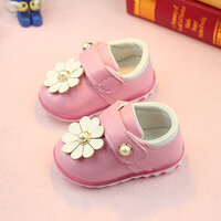 รองเท้าเด็กชาย เด็กหญิง สีชมพูดอกขาว size 15 (11.5 cm)