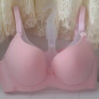 สีพื้นชมพู ฟองน้ำหนา มีโครง มี size 34/75B