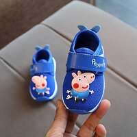 รองเท้าเด็กอ่อน 0-12เดือน รองเท้าเด็กหญิง สีฟ้า peppa pig size 15
