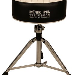 Pork Pie Deuce Tuck and Roll Round Drum Throne Black with White Top