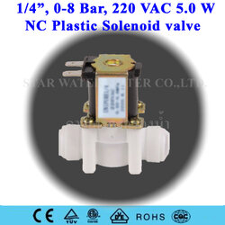 Solenoid Valve Plastic 1/4"(2 หุน) 220VAC (NC) Quick Connect ขั้วเสียบสาย