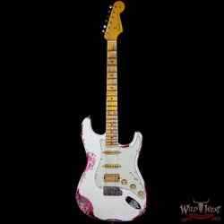 Fender Custom Shop White Lightning 2.0 Stratocaster Maple Board - Heavy Relic Olympic White/Paisley