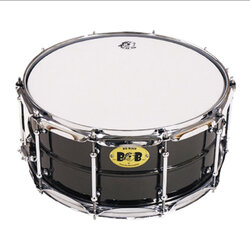 Pork Pie Big Black Brass Snare Drum with Tube Lugs and Chrome Hardware Black 6.5x14 Inch