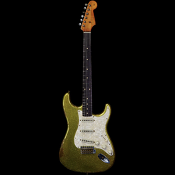 FENDER CUSTOM SHOP DALE WILSON MASTERBUILT 1963 STRATOCASTER RELIC CHARTREUSE SPARKLE