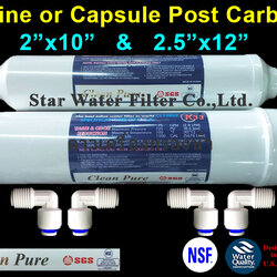 ชุดไส้กรองน้ำ 2 ชิ้น Inline Post Carbon พร้อมข้อต่อ Clean pure