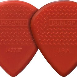 Dunlop Nylon MaxGrip Jazz Guitar Picks - 6 Pack (1.38 mm)