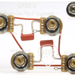 920D Custom Les Paul Wiring Harness with 3-way Switch and 4 Long Shaft Pots