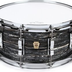 Ludwig Classic Maple Snare Drum with P86 Throw Off - 6.5 x 14 - Vintage Black Oyster Pearl