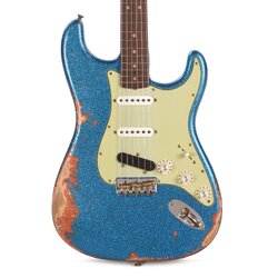Fender Custom Shop Limited Edition Hotshot Stratocaster Aged Lake Placid Blue Sparkle over Aged Candy Tangerine Sparkle Heavy Relic