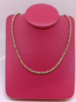 สร้อยทองอิตาลี่ ลายลูกบอลแฟนซี3กษัตริย์ ทอง18K คุมโทนเรียบหรู