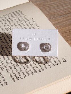 Front-Back Circle Earrings - ต่างหูวงกลมหน้า-หลัง (ก้านต่างหูเงินแท้)(มี 3 สี)