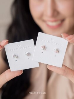 Lovely Pearl & Pastel Earrings - ต่างหูคริสตัลพาสเทลและมุก (ก้านต่างหูเงินแท้)