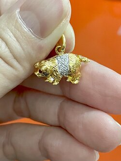 จี้เพชร หมู ปีกุน เพชรแท้ ทองแท้ 90%