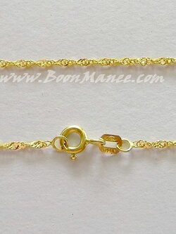 ของหมด - สร้อยคอทองอิตาลี ทองแท้ 18K - ลายดิสโก้เส้นเล็กๆ - ยาว 18 นิ้ว