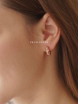 Mid Spiral Hoop Earrings - ต่างหูเกลียวห่วงไซส์ขนาดกลาง (ก้านต่างหูเงินแท้)