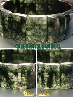 กำไลหินไหมเขียว (Green Rutilated Quartz)
