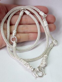 ลดราคา 30%!! สร้อยคอเงินแท้ หัวมังกร เส้นใหญ่ สามารถแขวนพระได้ถึง 5 องค์