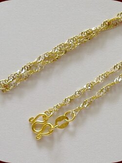 สร้อยคอ ทองแท้ 96.5% ลายดิสโก้ 2 สี - น้ำหนัก 3.8 กรัม