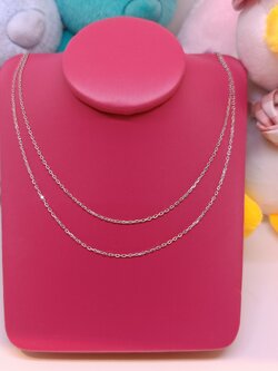 สร้อยคออิตาลี่ลายห่วงโซ่ถักเส้นคู่ สำหรับสุภาพสตรีครับ น้ำหนักกระทัดรัด