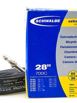 [หมด] ยางใน Schwalbe 700c x 18/28 จุ๊บเล็ก 80mm เบาพิเศษ