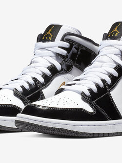 Nike Air Jordan 1 Mid SE “Black/Metallic Gold.”