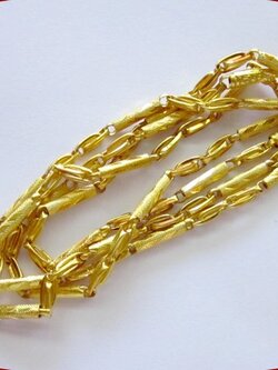 สร้อยคอ ทองแท้ 96.5% ลายสลับ - น้ำหนัก 7.6 กรัม (ยาว 23.5 นิ้ว)