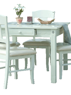 โต๊ะอาหาร ไม้ โต๊ะทานข้าว โต๊ะกินข้าว 4 ที่นั่ง ขนาด W 100 x L 100 x H 76 Cms. รุ่นอิสเบลล่า สีขาว