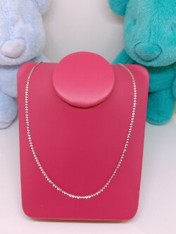 สร้อยคออิตาลี่ ลายตัน ขนาดกระทัดรัด ตัวเรือนทองขาว ลวดลายห่วงกลม