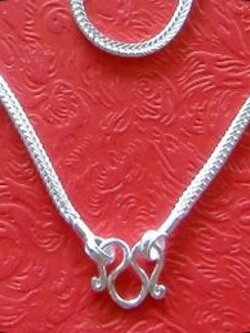 สร้อยคอเงินแท้ ลายสี่เสา - ยาว 21.5 นิ้วฟุต