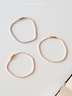 Classic 2mm Bracelet - สร้อยข้อมือคริสตัลเรียงทรงกลมคลาสสิค ขนาด 2mm