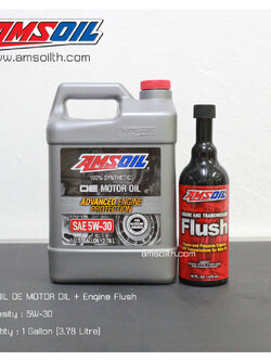 AMSOIL OE 5W30 Synthetic Motor Oil Gallon + Amsoil Engine Flush