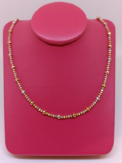 สร้อยทองอิตาลี่ ลายแฟนซีลูกบอลเหลี่ยมเพชร ขนาดกระทัดรัด ความยาว20นิ้ว