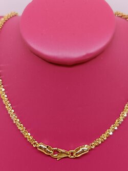 สร้อยคอ ทองอิตาลี่ ลวดลาย2กษัตริย์ เล่นไฟ ระยิบ ระยับ สำหรับสุภาพสตรี