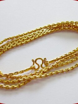 สร้อยคอ ทองแท้ 96.5% ลายโซ่คตกริช แบบตัน - ยาว 24 นิ้ว - น้ำหนัก 15.2 กรัม (1 บาท)