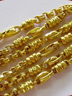 สร้อยคอ ทองแท้ 96.5% ลายสลับ - ยาว 24 นิ้ว - น้ำหนัก 15.2 กรัม (1 บาท)