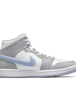 Nike Air Jordan 1 Mid White Aluminum Wolf Grey