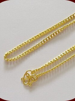 สร้อยคอ ทองแท้ 96.5% ลายโซ่แบน น้ำหนัก 3.8 กรัม